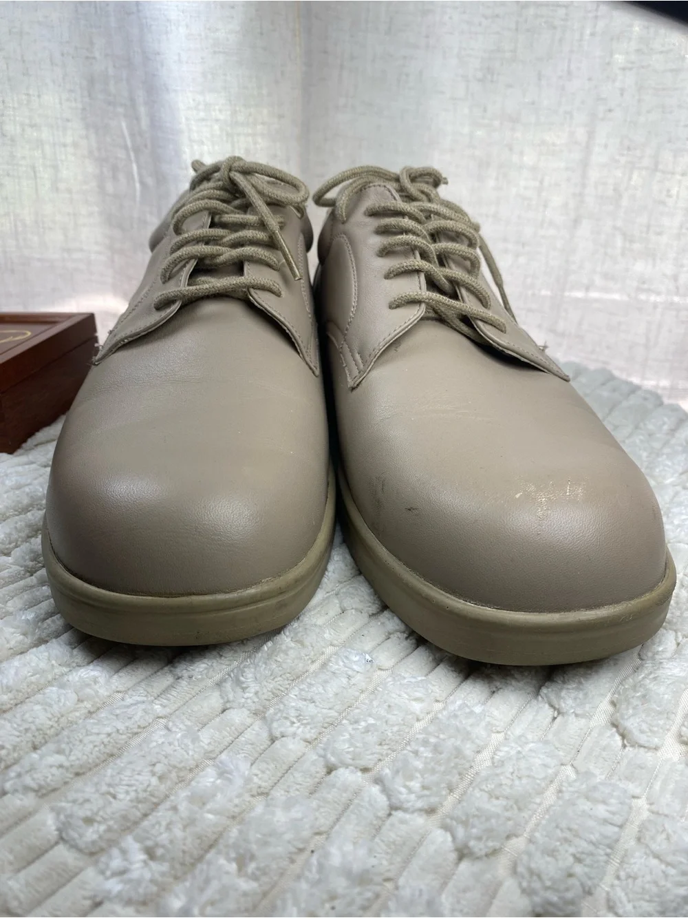 Apex Taupe Lace-Up Oxford Shoes